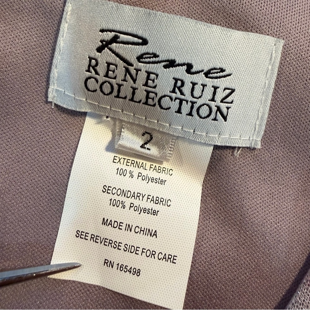 NWT Rene Ruiz Collection ‘Flutter Sleeve Tulle Cocktail Dress’ in Purple Floral - Picture 4 of 16